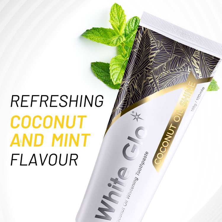 White Glo Coconut Oil Whitening Toothpaste Refreshing Coconut & Mint 150g