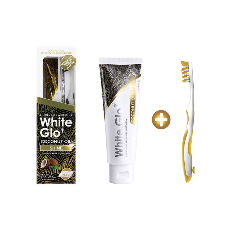 White Glo Coconut Oil Whitening Toothpaste Refreshing Coconut & Mint 150g